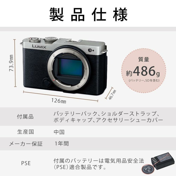 パナソニック ミラーレスカメラ LUMIX S9 ボディ DC-S9 SD＆アダプタ等5点セット