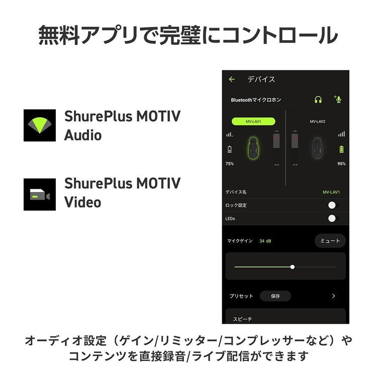 SHURE シュア MoveMic Two Kit クリップマイク 受信機キット MV-TWO-KIT-J-Z6 選べる特典付き ラッピング不可