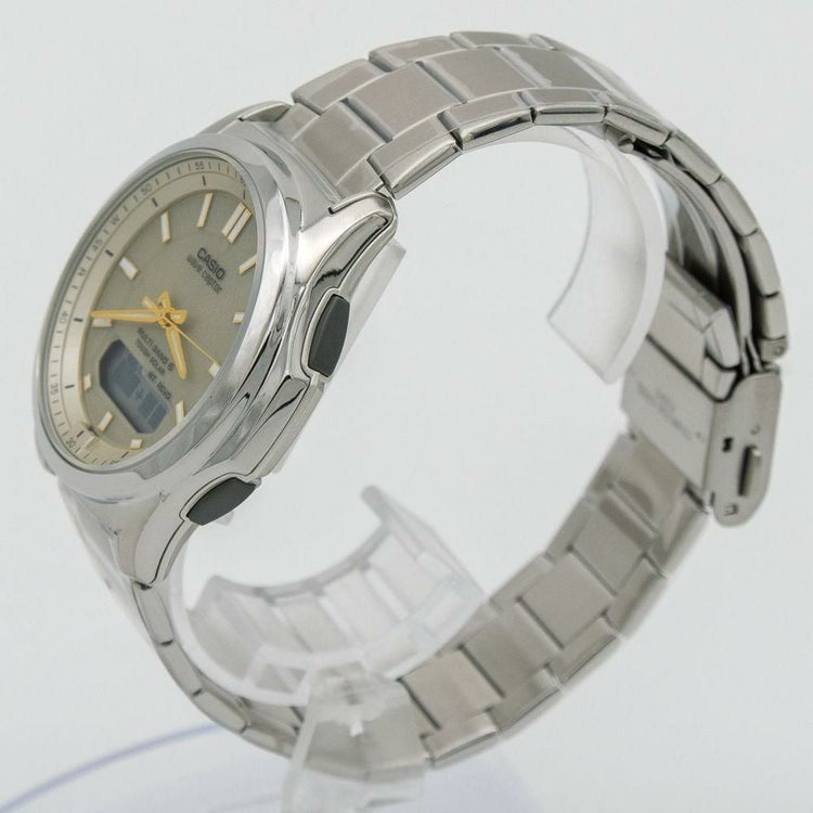 選べる特典付  カシオ ウェーブセプター ソーラー電波時計 メタルバンド ゴールド シルバー メンズ 国内正規品 WVA-M630D-9AJF