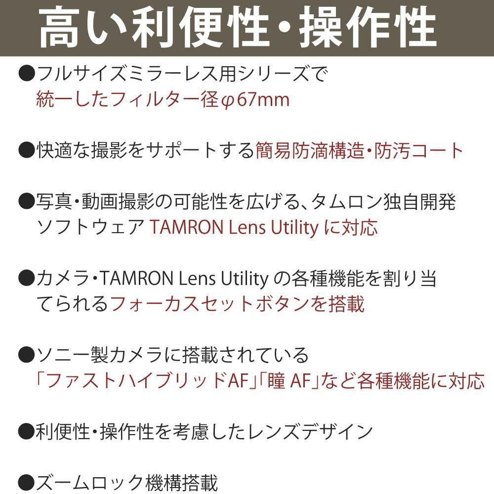 レビューでプレゼント  バッグ付き タムロン 28-300mm F4-7.1 Di III VC VXD ソニーE用 A074S