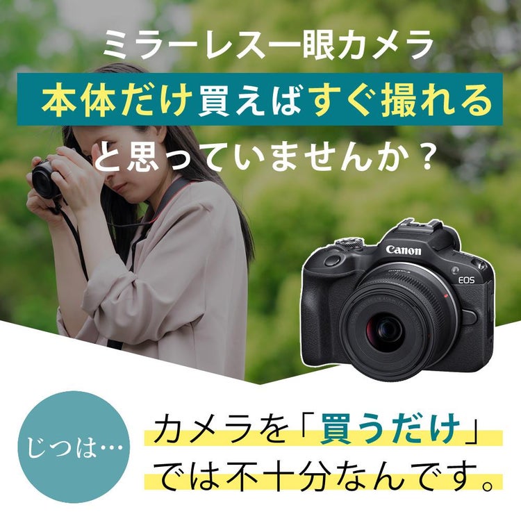 合計6点セット キヤノン ミラーレス一眼カメラ EOS R100 レンズキット RF-S18-45 IS STM  6052C011
