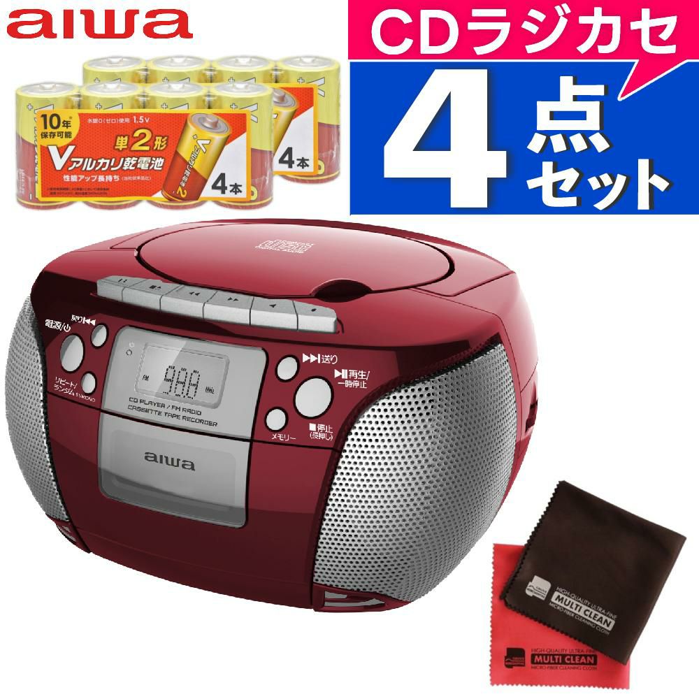 アイワ ラジカセ aiwa audio -G CRC1 GAA4-CRC0001(RD) レッド 単2電池