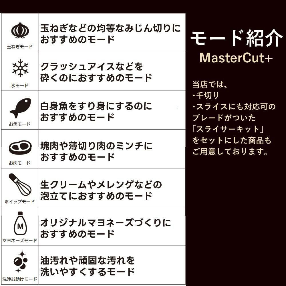 山本電気 フードプロセッサー マルチスピードミキサー Master Cut＋マスターカットプラス YE-MM24A-WH ホワイト