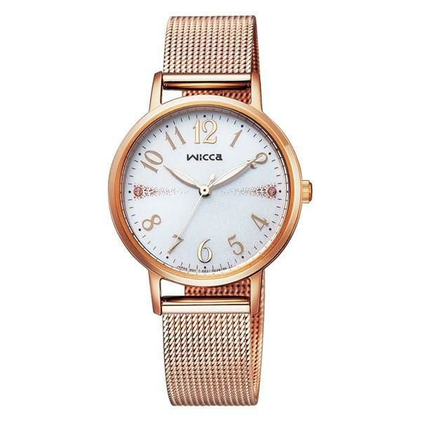 シチズン CITIZEN 腕時計 KP5-166-13  ウィッカ wicca レディース メッシュベルト ピンクゴールド ステンレスバンド ソーラー アナログ 国内正規品