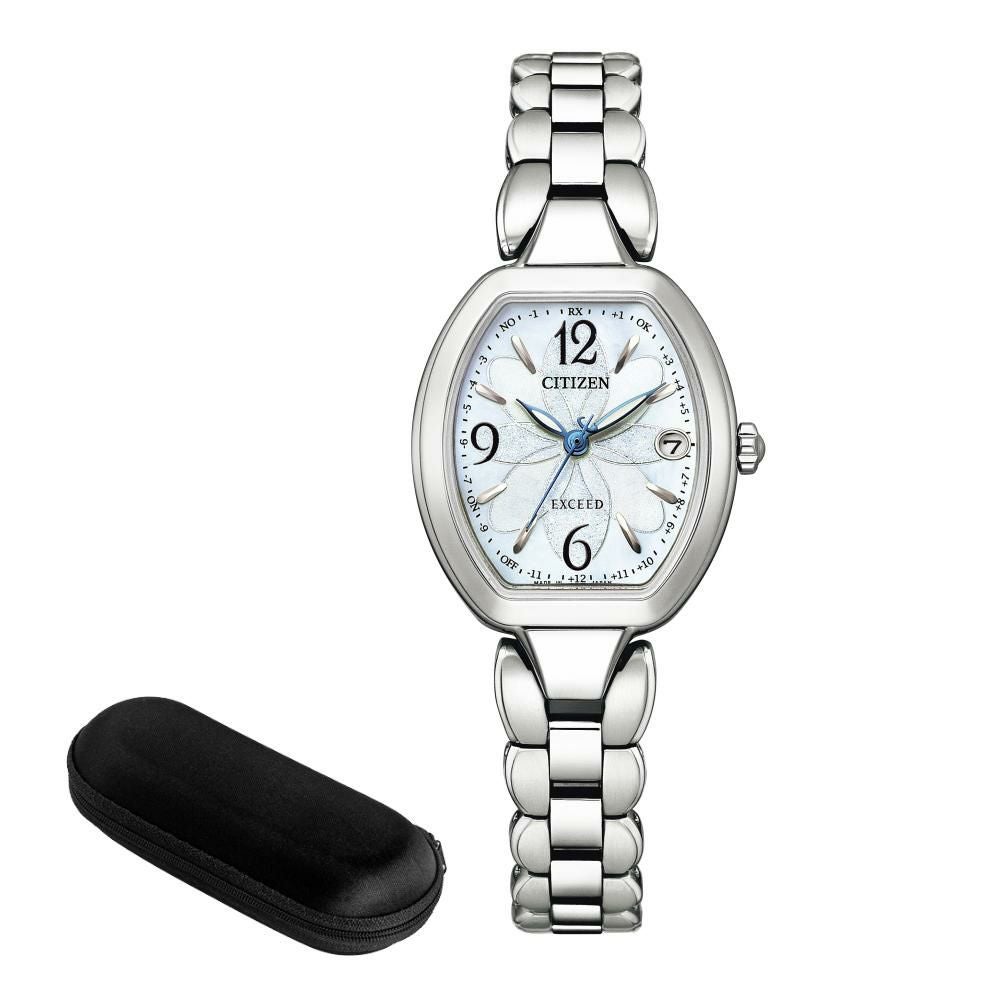時計ケース付  シチズン CITIZEN 腕時計 ES9480-56W エクシード レディース エコ・ドライブ フラワーバンドトノー  国内正規品