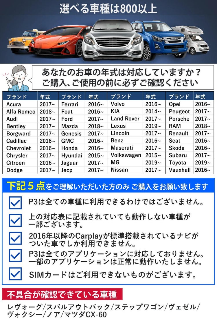 選べる車種は800以上