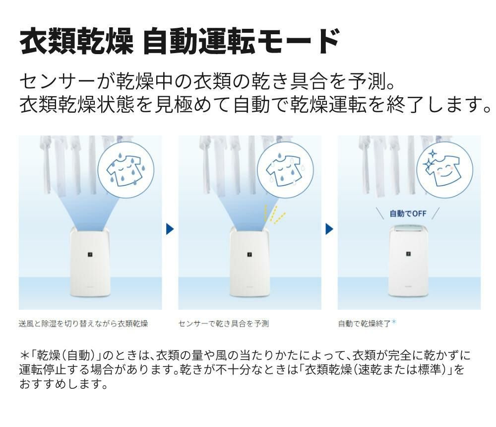 シャープ 衣類乾燥除湿機 CV-R71-W ホワイト 衣類乾燥 除湿機 SHARP プラズマクラスター