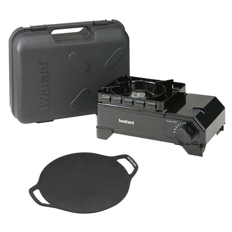 イワタニ タフまるジュニア＆キャプテンスタッグ ラウンドグリルプレート 20cm付き 2点セット カセットコンロ ラッピング不可