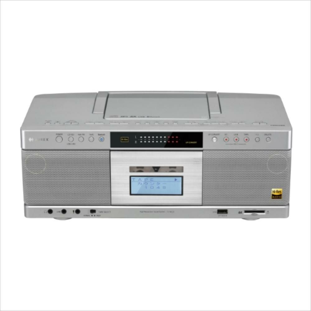 東芝 CDラジカセ シルバーTY-AK21(S) カセット60分 クロス付き 3点