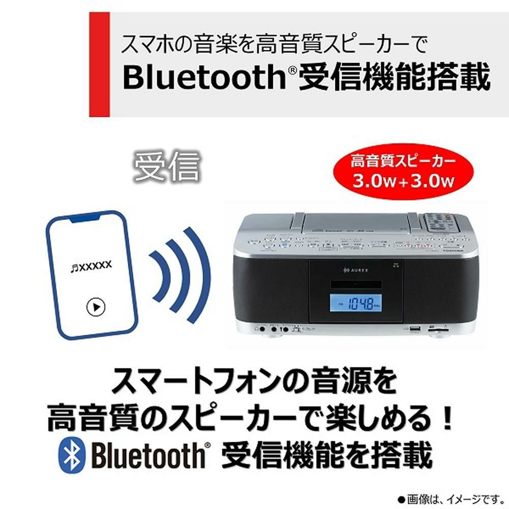 東芝 CDラジカセ シルバー TY-CDX92(S) ダイナミックマイク 変換