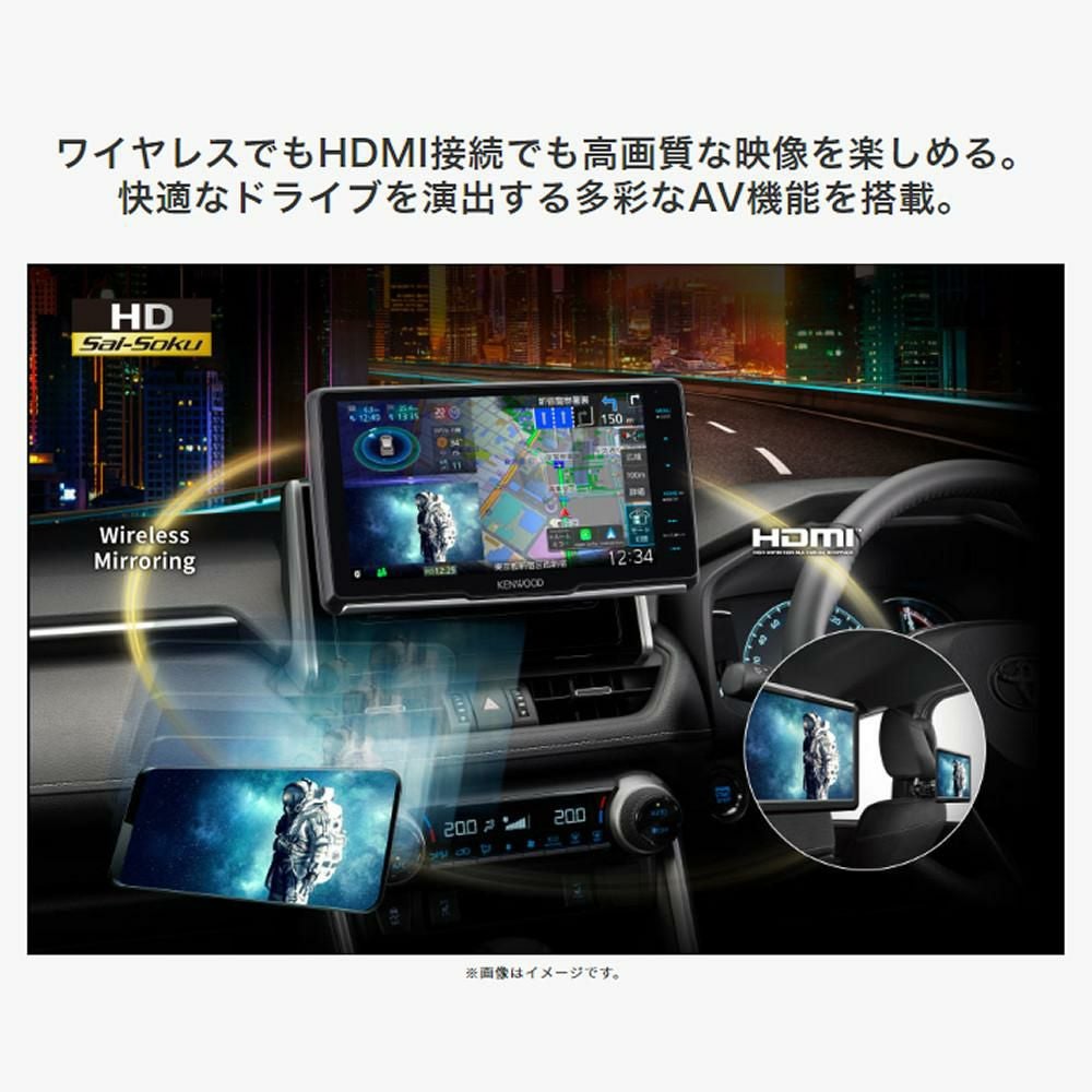 ケンウッド ナビ 彩速ナビ MDV-D612W ケンウッド フルセグナビ 7インチ 200mm ハイレゾ