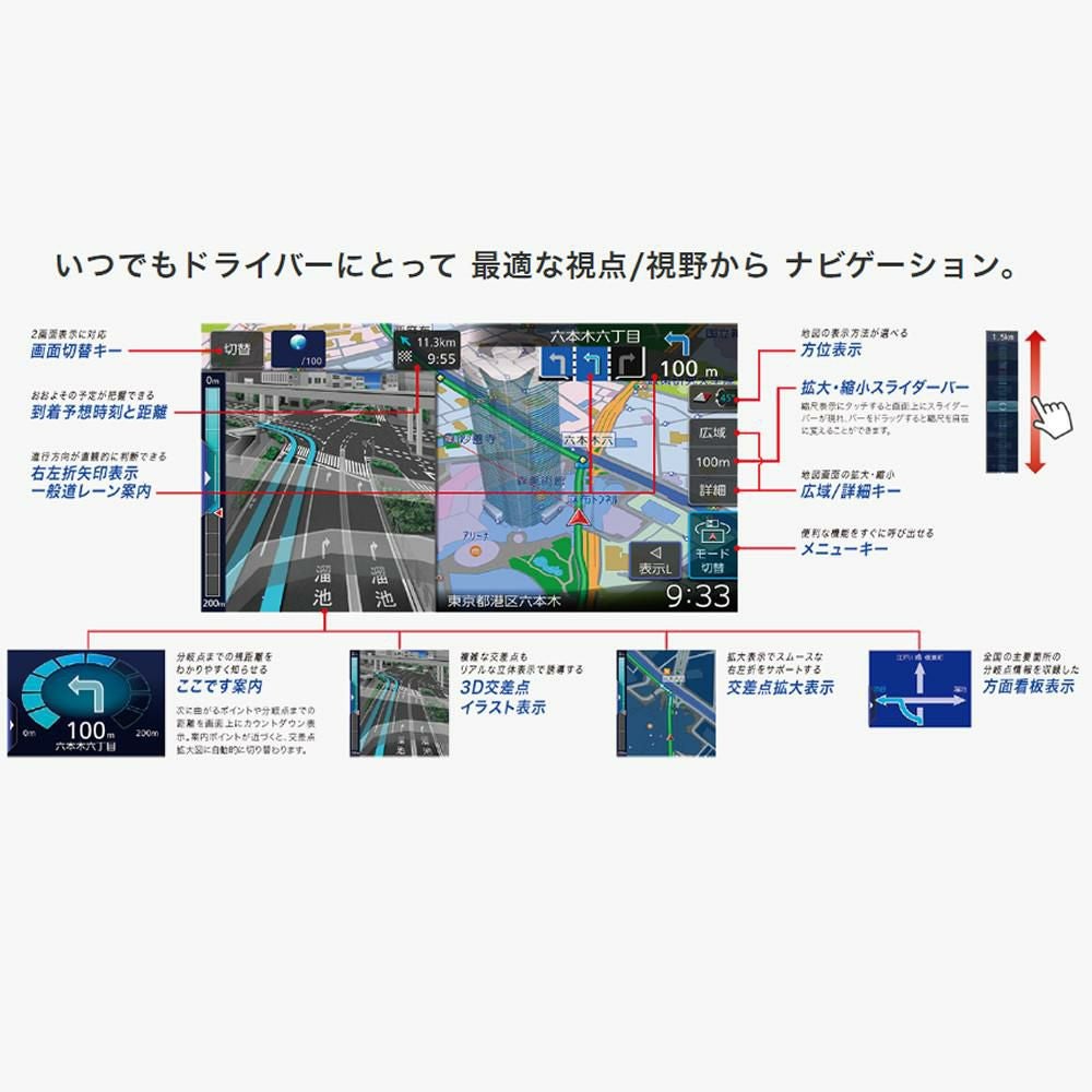 ケンウッド 彩速ナビ 9V型フローティングモデル MDV-M911HDF
