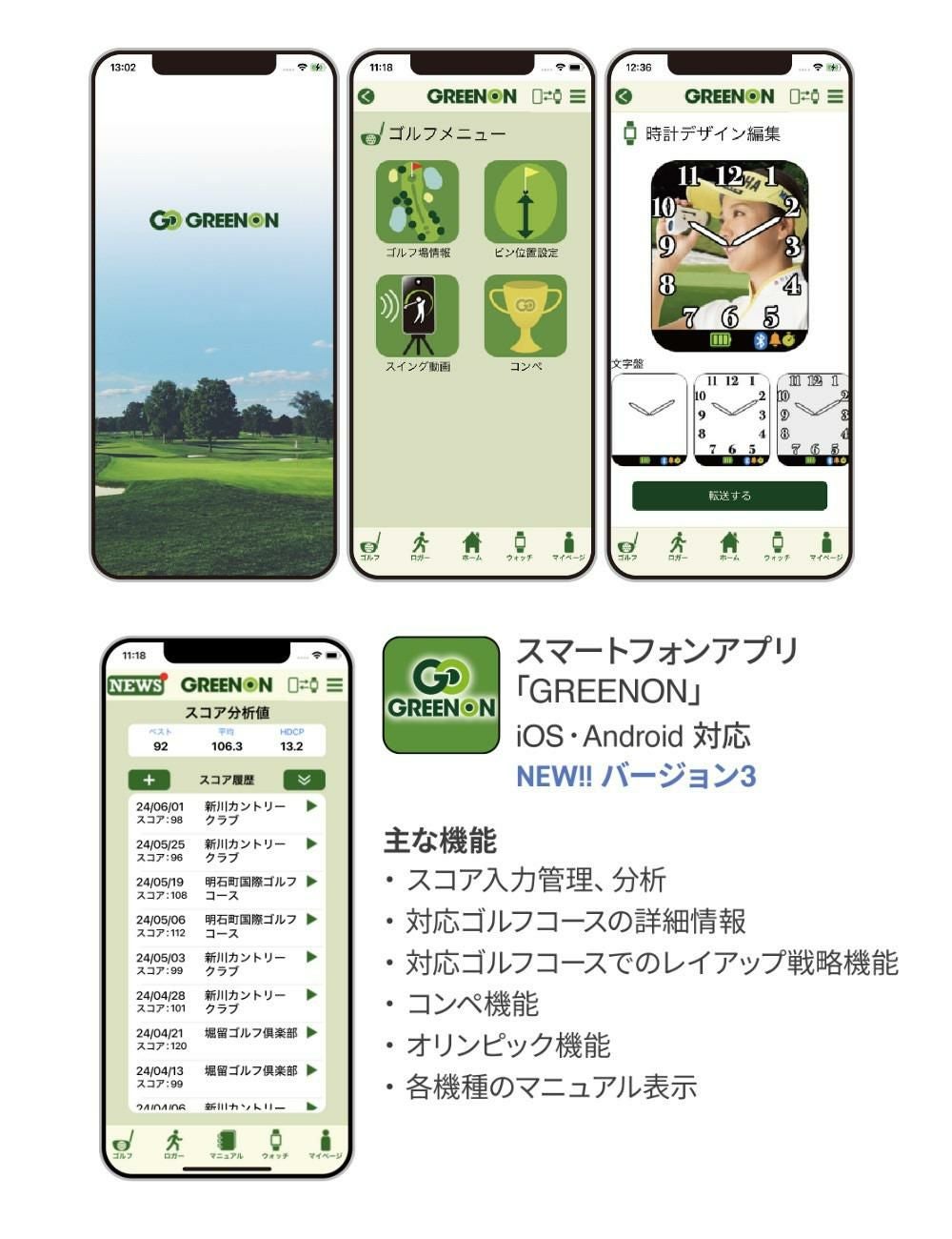 ボール付）グリーンオン THE GOLF WATCH NORM GN301 ゴルフナビ GPS