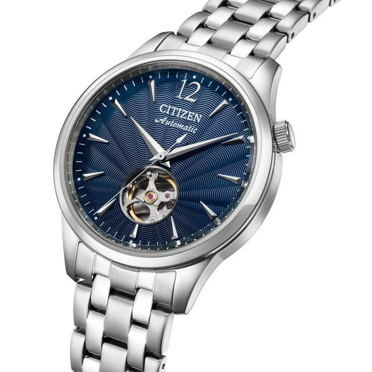 シチズンコレクション 腕時計 オープンハート 自動巻 ステンレス アナログ メンズ 国内正規品 NH9131-73L クロス付き