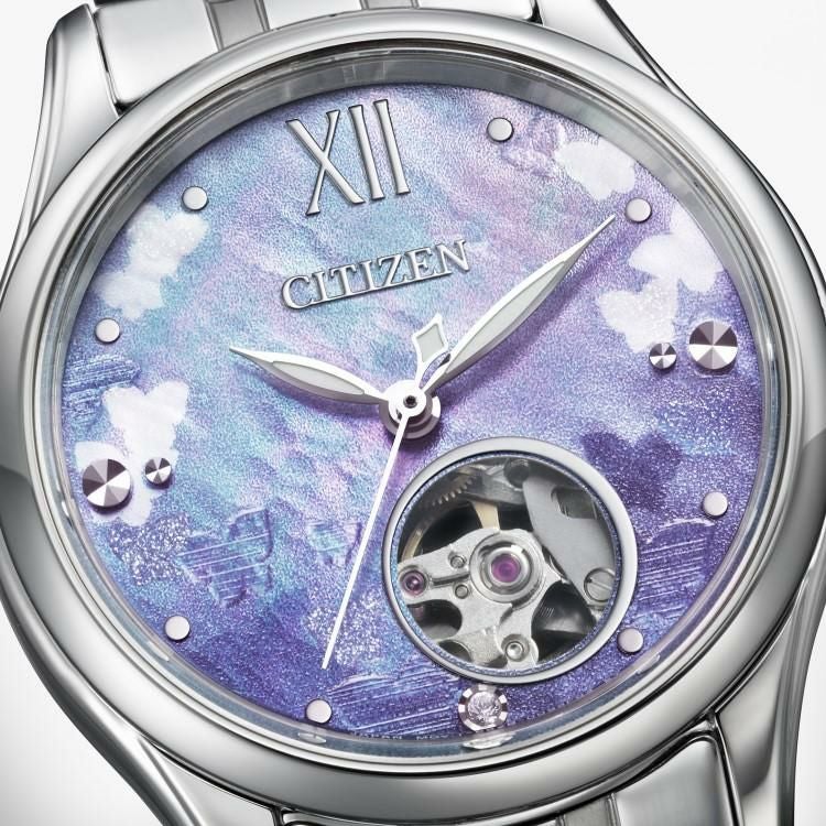 シチズンコレクション 腕時計 限定 蝶モチーフ オープンハート 自動巻 ステンレス レディース 国内正規品 PR1040-88N クロス付き