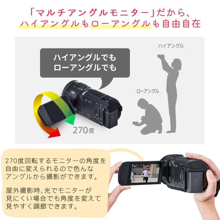 パナソニック デジタルビデオカメラ HC-V900-K ブラック 2Kポーチ＆SD128G＆一脚セットラッピング不可