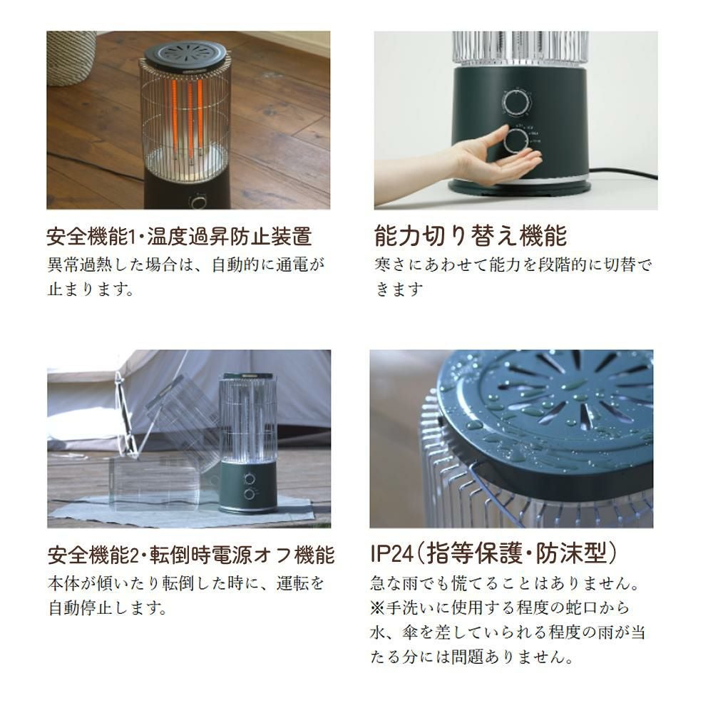 インターセントラル 遠赤外線ヒーター ストゥーファ STU-1201A ブラック/グリーン ラッピング不可