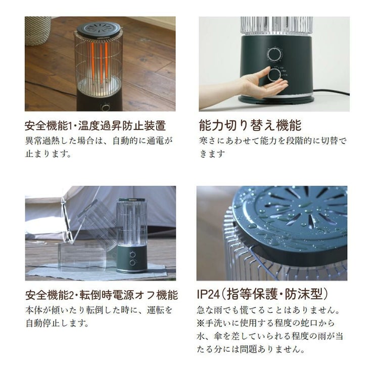 インターセントラル 遠赤外線ヒーター ストゥーファ STU-1201A ブラック/グリーン ラッピング不可