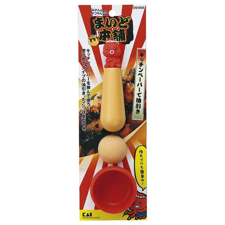 調理雑貨貝印 たこ焼き＆お好み焼き まいど本舗 粉つぎボールセット＆油引き＆ピック2本＆返し90mm＆コテ2枚組