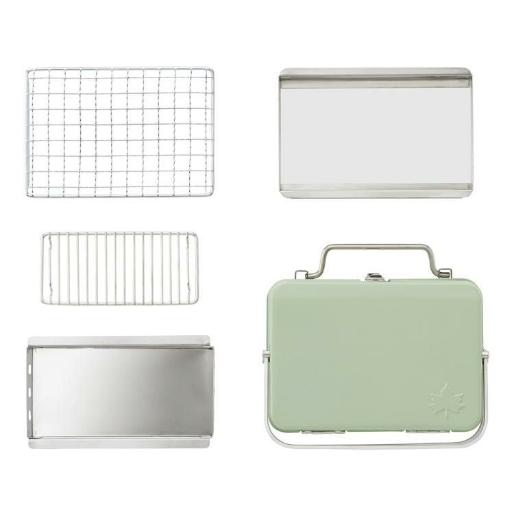 ロゴス グリルアタッシュmini 81060970 ＆ロゴス エコココロゴス・ミニラウンドストーブ6 付き 2点セット