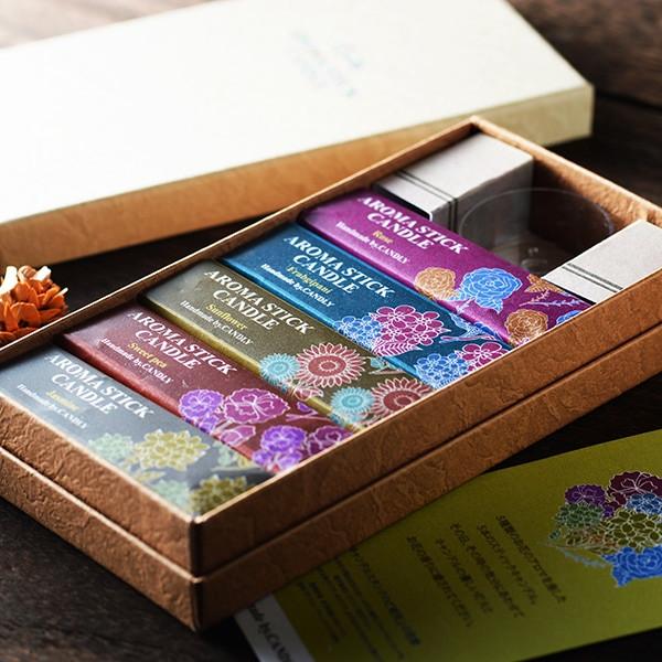 Candly キャンドリー アロマスティックキャンドル5本入り バラ ひまわり スイートピー ジャスミン プルメリア