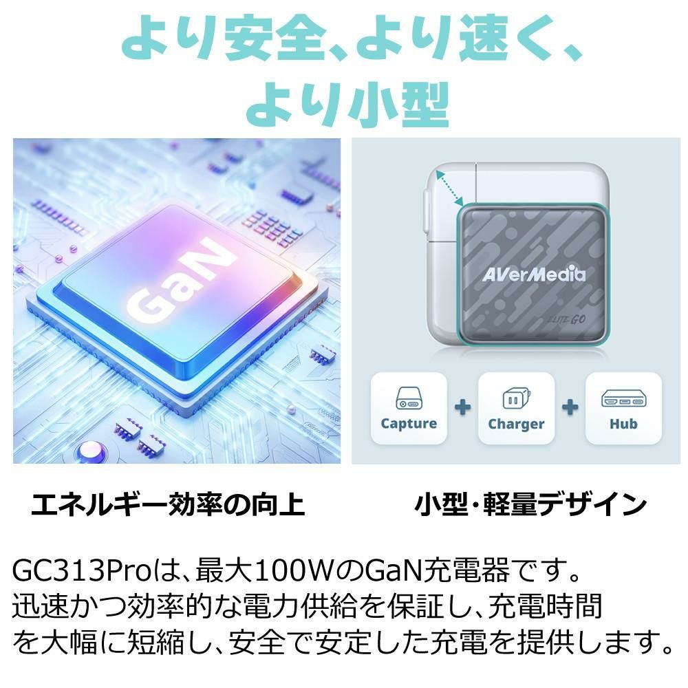 アバーメディア ライブジェネレータポケット AVerMedia LIVE GENERATOR POCKET GC313PWH 外付キャプチャー 充電器