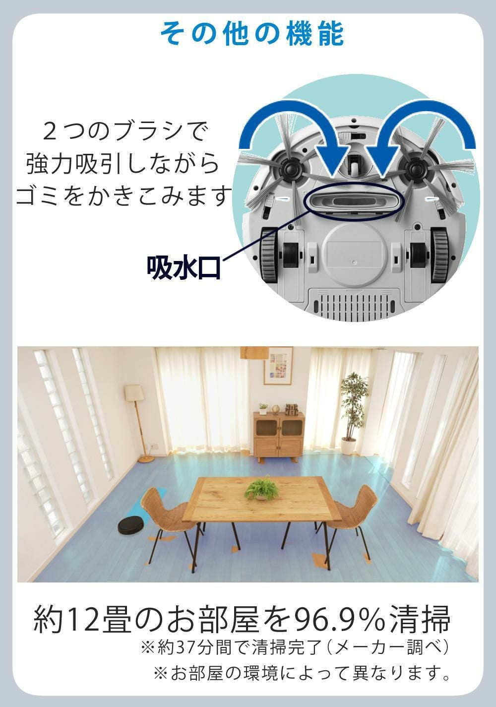 AiMY 全自動ロボットクリーナー AIM-RC41 ブラック AIM-RC41専用モップ
