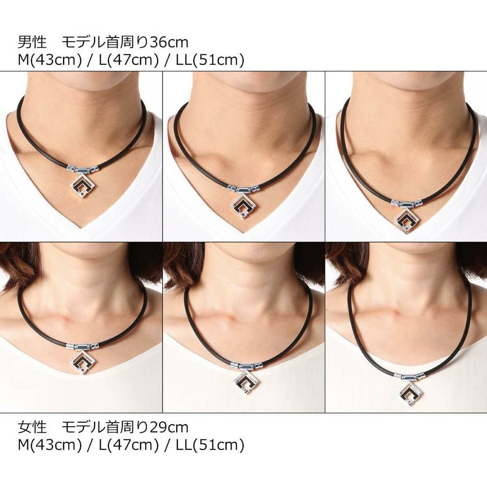 コラントッテ 磁気ネックレス TAO ネックレスα ARAN ブラック シルバー Lサイズ ABARD37L スポーツネックレス ユニセックス