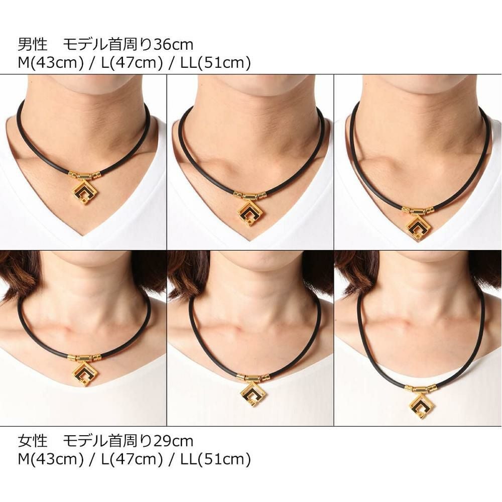 コラントッテ 磁気ネックレス TAO ネックレスα ARAN ブラック クラシックゴールド Mサイズ ABARD52M スポーツネックレス