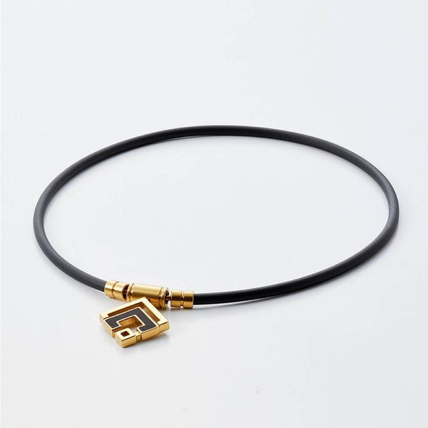 コラントッテ 磁気ネックレス ブラック クラシックゴールド Lサイズ TAO ネックレスα ARAN スポーツネックレス ABARD52L