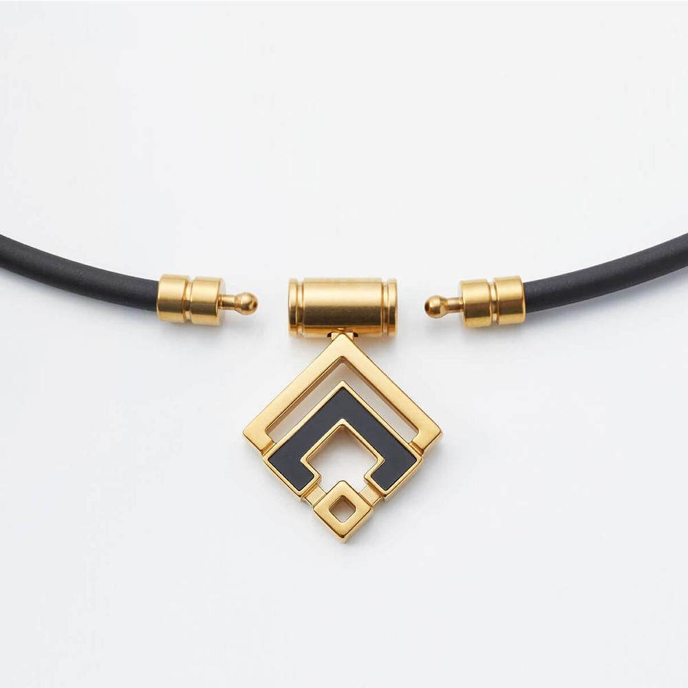 コラントッテ 磁気ネックレス ブラック クラシックゴールド Lサイズ TAO ネックレスα ARAN スポーツネックレス ABARD52L