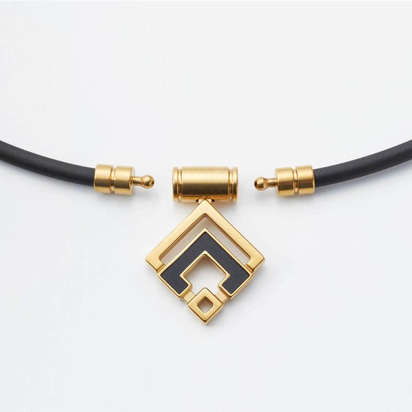 コラントッテ 磁気ネックレス ブラック クラシックゴールド Lサイズ TAO ネックレスα ARAN スポーツネックレス ABARD52L