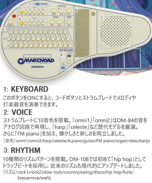 SUZUKI スズキ オムニコード OM-108 オートハープ 電子楽器 自動伴奏機能付き