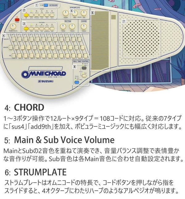 SUZUKI スズキ オムニコード OM-108 オートハープ 電子楽器 自動伴奏機能付き