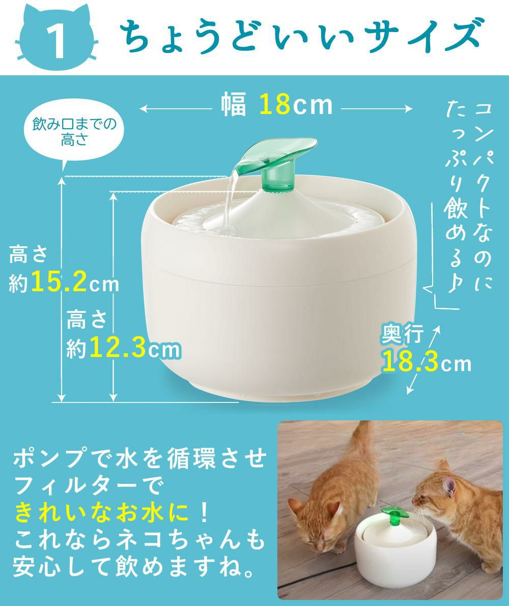 GEX 猫用 給水器 ピュアクリスタル ニャーロ 1L + 交換フィルター + お