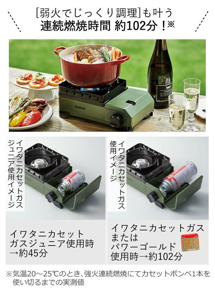 イワタニ タフまるJr. オリーブ グリルプレート付 4点セット CB-ODX-JR