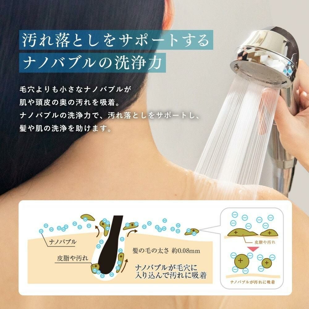 山善 アラミック シャワーヘッド ナノバブルシャワーヘッド BIRAKU YA