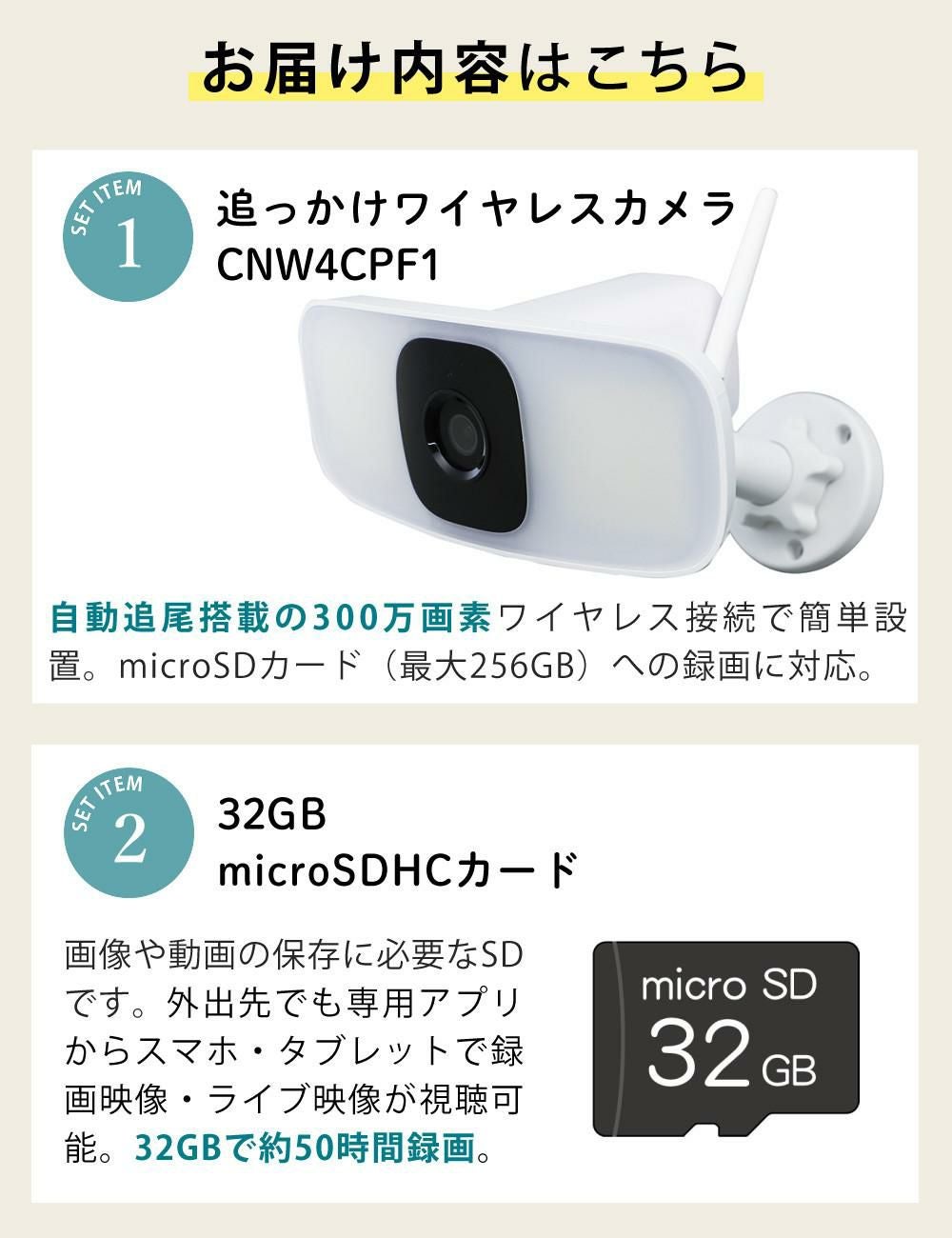 DXアンテナ 追っかけワイヤレスカメラ 防犯カメラ CNW4CPF1 microSDHC
