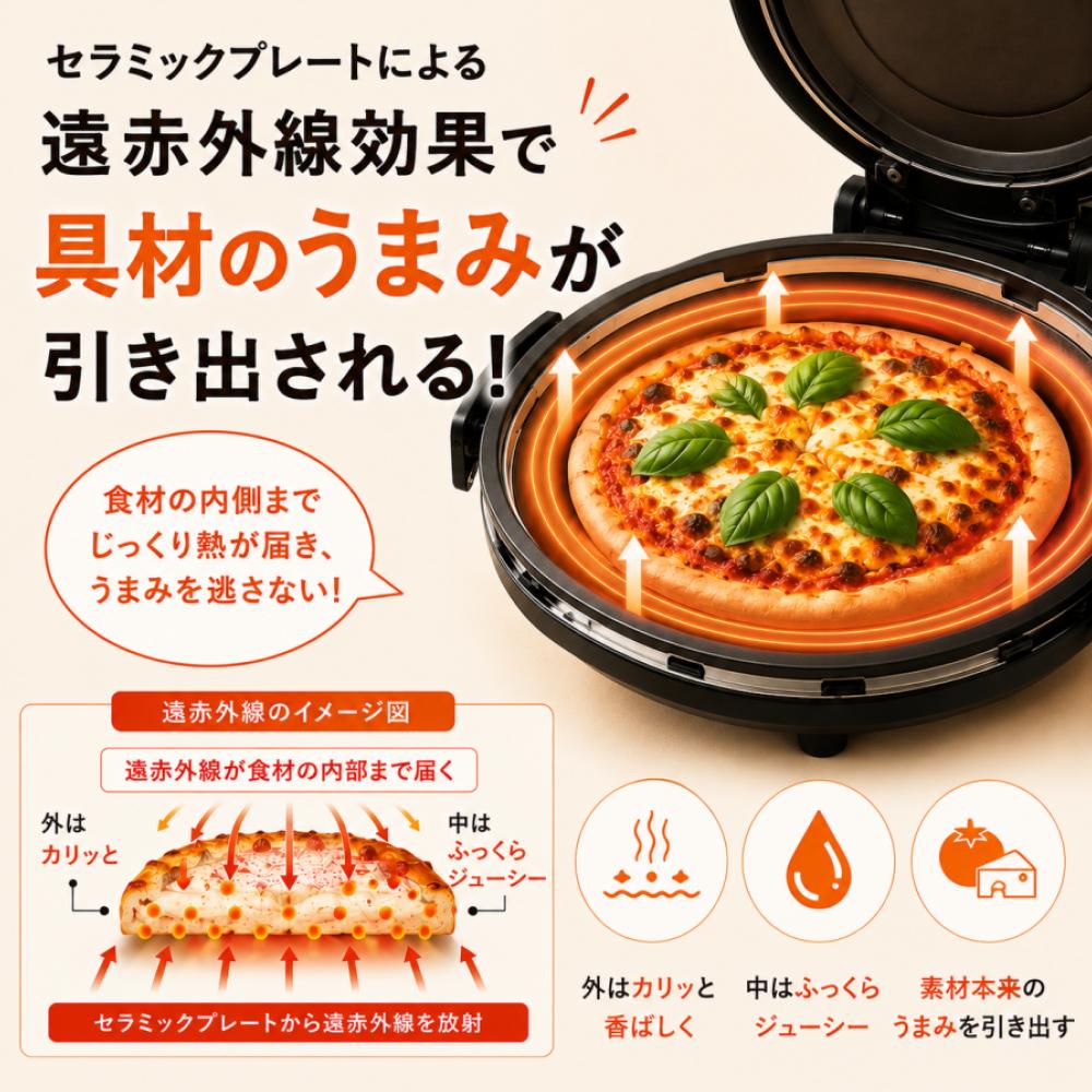 ピザメーカー 2026年モデル フカイ工業 FPM-161 マットブラック ピザ