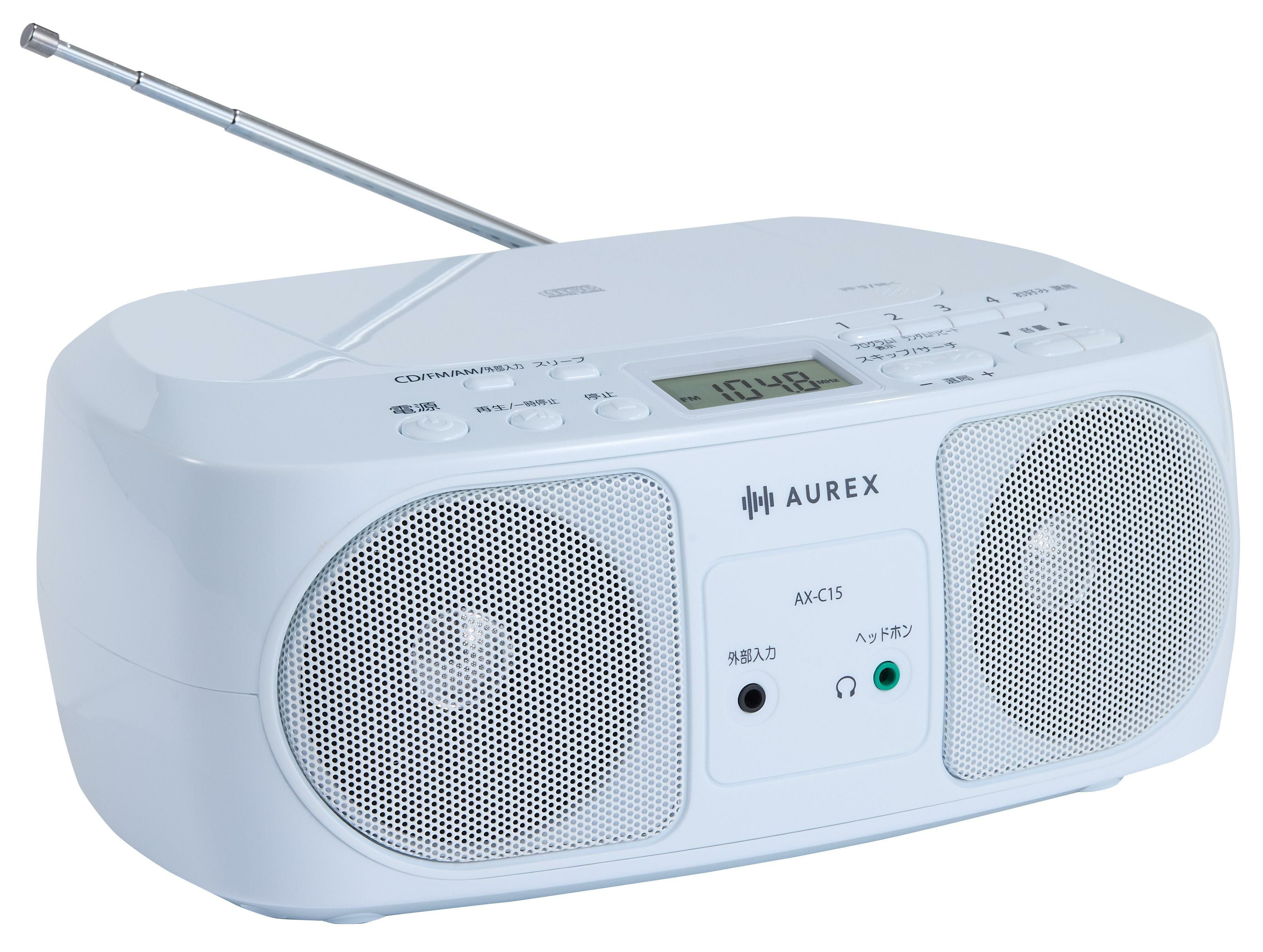 東芝 CDラジオ AX-C15（W）ホワイト アルカリ単2電池 4本パック×2個
