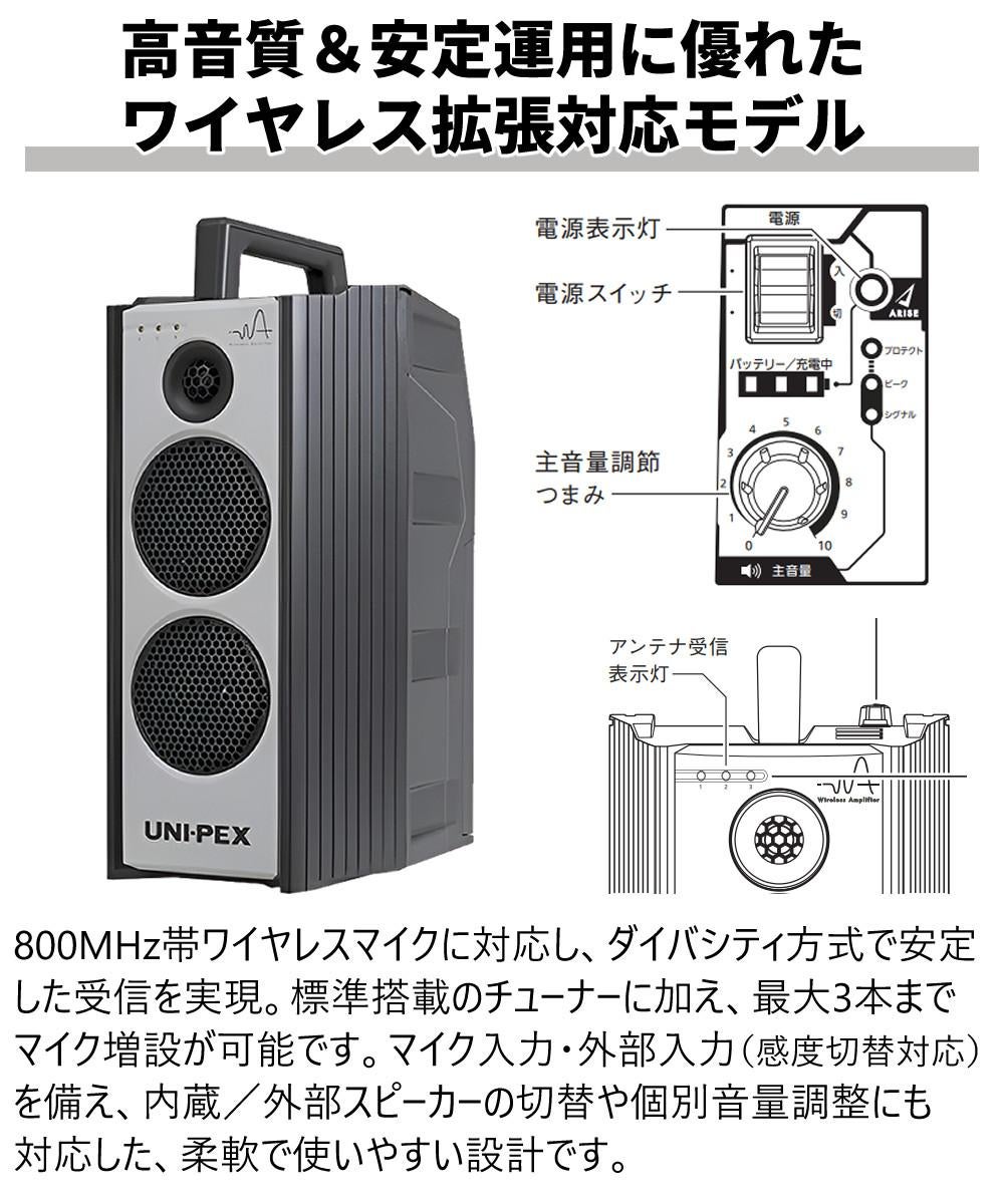 UNI-PEX ワイヤレスアンプ 防滴形 WA-872CD 屋外使用 防水 防塵