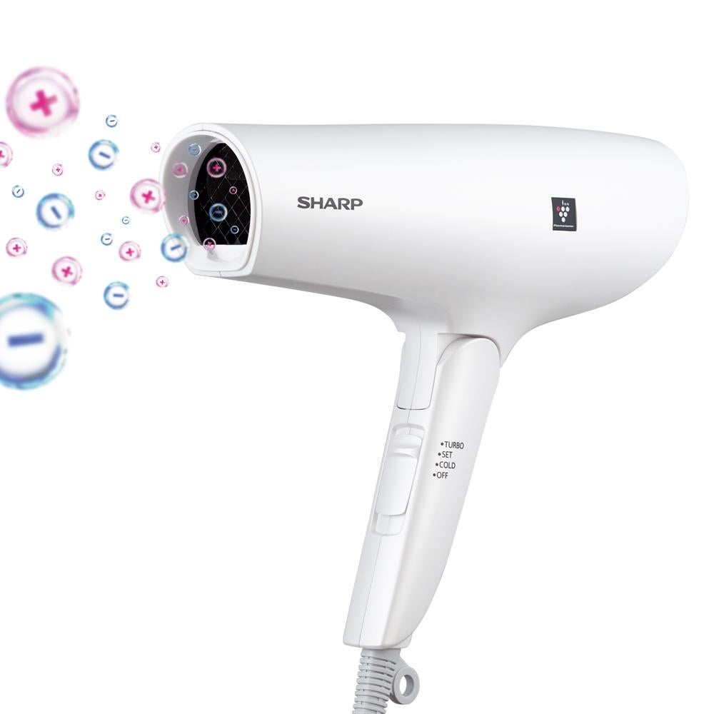 SHARP ヘアドライヤー コンパクト ホワイト シャープ ドライヤー IB-RP7-W サテンホワイト ヘアドライタオル付き