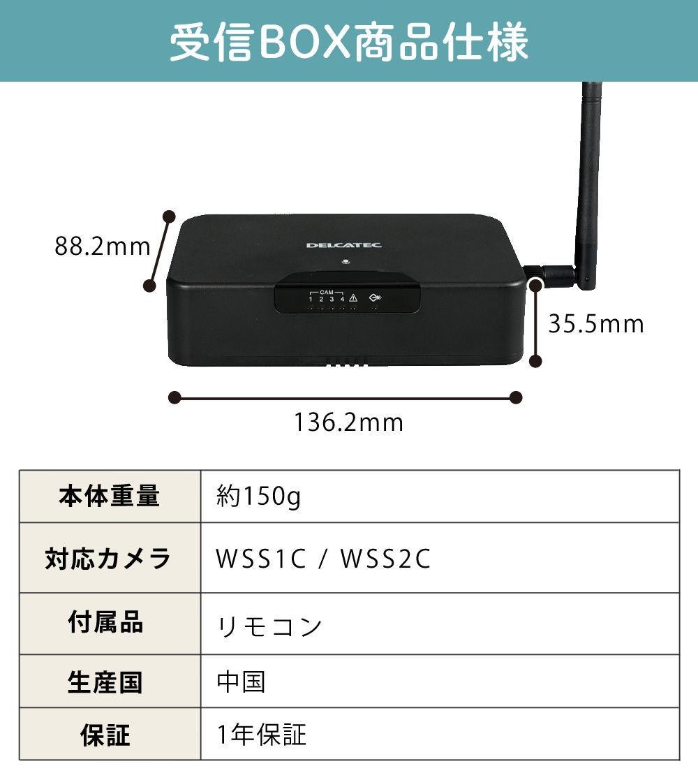デルカテック ワイヤレスフルHDカメラ対応スマート受信BOX WSSNM 増設