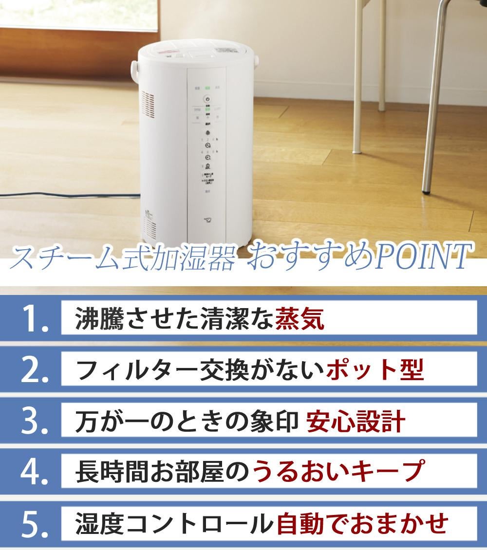 象印マホービン スチーム式加湿器 4.0L EE-DG50 グレー ホワイト