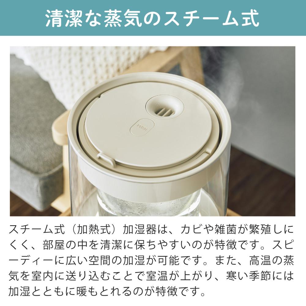 QUADS ハイパワー ガラススチーム加湿器 GLASS グラス QS649 クエン酸
