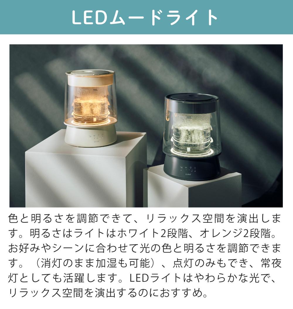 【新品】ガラスポット式スチール加湿器3L QUADS ハイパワー ガラススチーム加湿器 GLASS グラス QS649 クエン酸